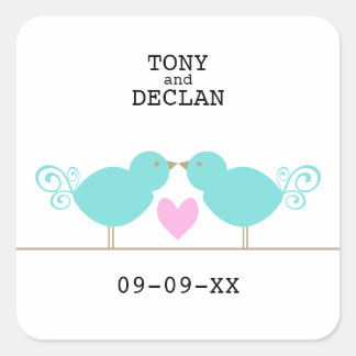 Cute Blue Birds Special Date Stickers