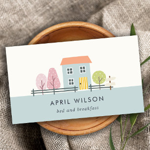 CUTE BLUE BLUSH GARDEN HOME STAY BED & BREAKFAST BUSINESS CARD