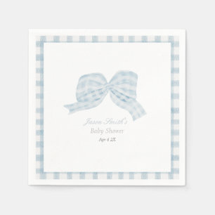 Cute blue bow ribbon baby shower  napkin