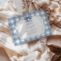 Cute Blue Bow Ribbon Gingham Raffle Diapper
