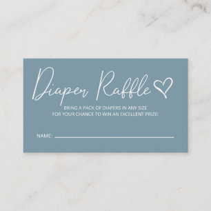 Cute Blue Boys Baby Shower Diaper Raffle Enclosure Card