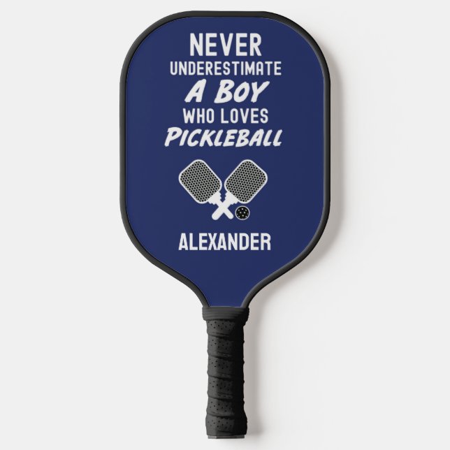 Cute Blue Boys Pickleball Paddle (Front)
