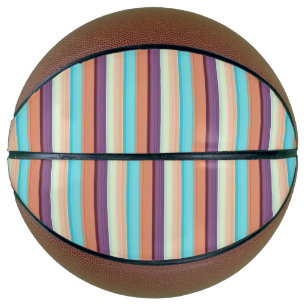 Cute blue brown stripes basketball