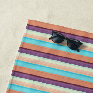 Cute blue brown stripes beach towel