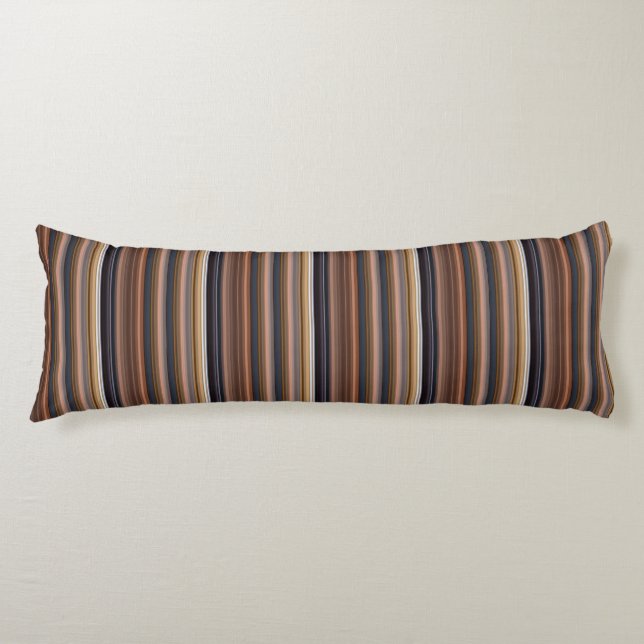 Cute blue brown stripes body cushion (Front)