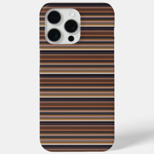 Cute blue brown stripes iPhone 15 pro max case