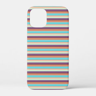 Cute blue brown stripes  iPhone 12 mini case