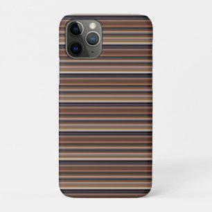 Cute blue brown stripes iPhone 11 pro case
