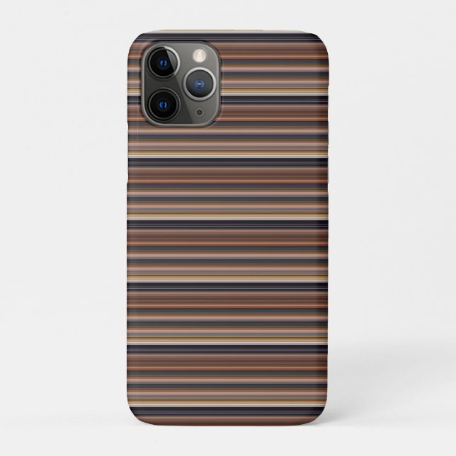 Cute blue brown stripes Case-Mate iPhone case (Back)