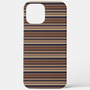 Cute blue brown stripes iPhone 12 pro max case
