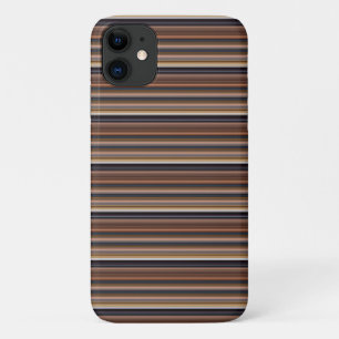 Cute blue brown stripes iPhone 11 case