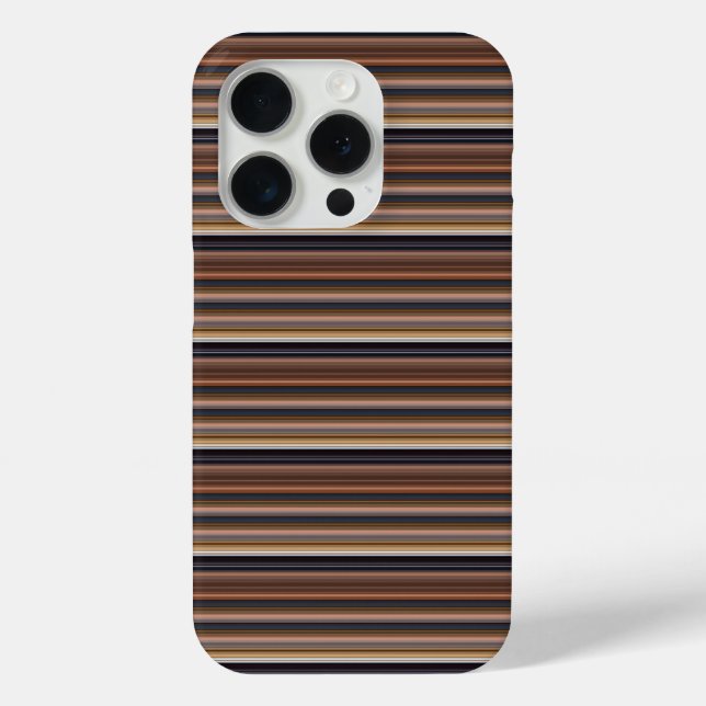 Cute blue brown stripes Case-Mate iPhone case (Back)