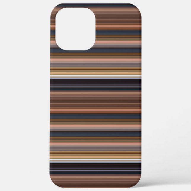 Cute blue brown stripes Case-Mate iPhone case (Back)