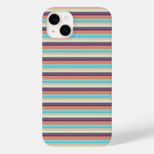 Cute blue brown stripes  Case-Mate iPhone 14 plus case