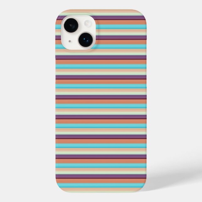 Cute blue brown stripes  Case-Mate iPhone case (Back)