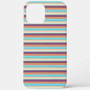 Cute blue brown stripes  iPhone 12 pro max case