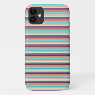 Cute blue brown stripes iPhone 11 case