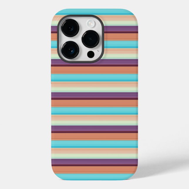 Cute blue brown stripes  Case-Mate iPhone case (Back)
