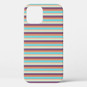 Cute blue brown stripes  iPhone 12 case
