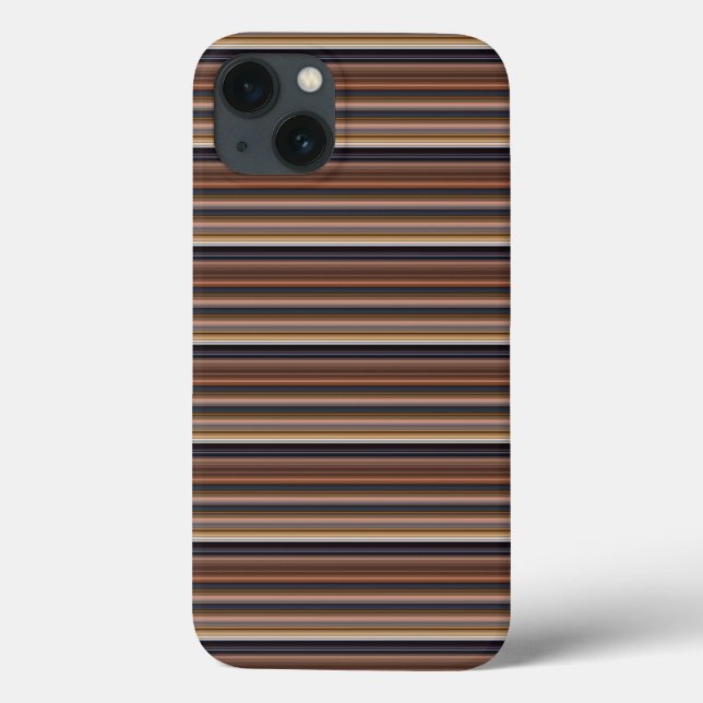 Cute blue brown stripes Case-Mate iPhone case (Back)