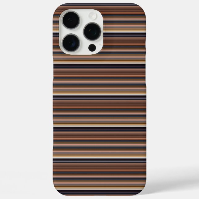 Cute blue brown stripes Case-Mate iPhone case (Back)