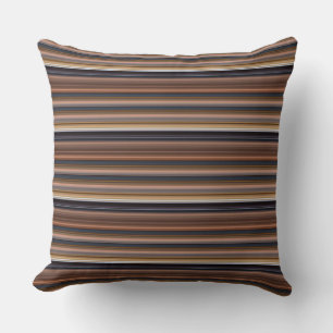 Cute blue brown stripes cushion