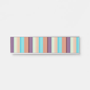 Cute blue brown stripes door sign