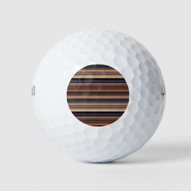 Cute blue brown stripes golf balls (Front)