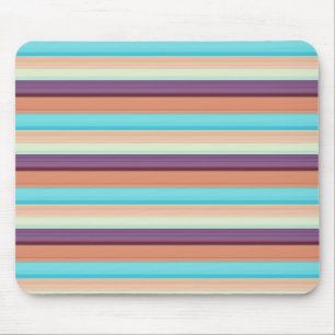 Cute blue brown stripes mouse pad