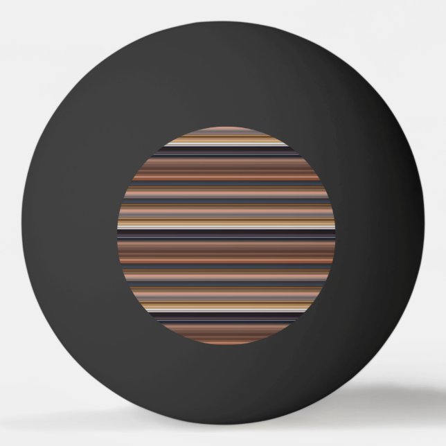 Cute blue brown stripes ping pong ball (Front)