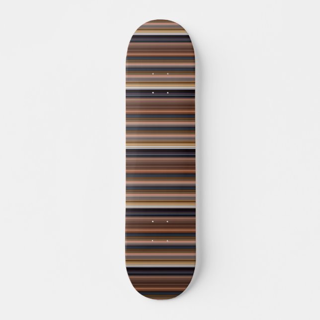Cute blue brown stripes skateboard (Front)