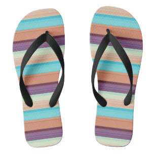 Cute blue brown stripes thongs