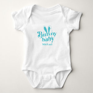 Cute Blue Bunny Baby Boy " Personalised Easter Bodysuit