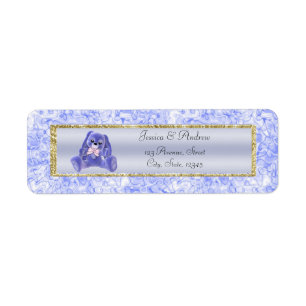 Cute Blue Bunny Baby Shower Return Address Label