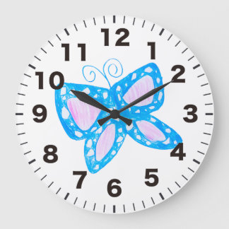 Cute blue butterfly clock