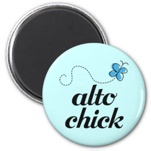 Cute Blue Butterfly Music Alto Chick Gift Magnet