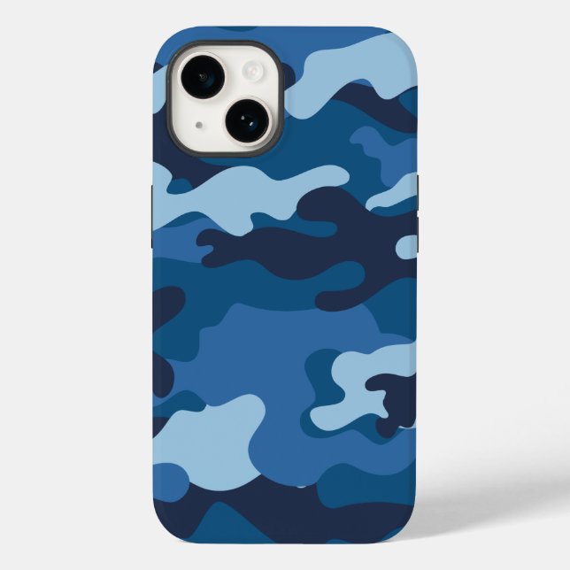 Cute Blue Camouflage Case-Mate iPhone Case (Back)