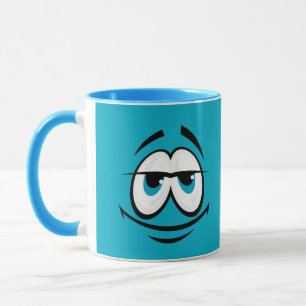 Cute Blue Cartoon Face Coffee Mug