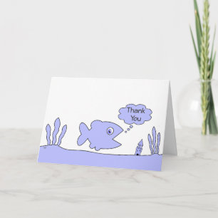 Cute Blue Cartoon Fish Thank You Any Occasion Card