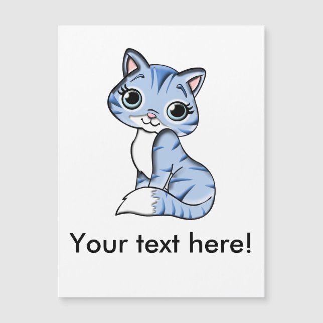 Cute blue cat cartoon (Front)