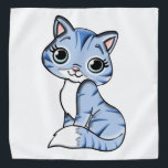 Cute blue cat cartoon bandana<br><div class="desc">Great gift for kids family,  friends or even for yourself! You can customise this product by adding your own text, photo etc! Just click on "customise it" button to create your one of a kind product! This design is also available on many other products.</div>