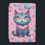 Cute Blue Cat With Hearts Hoodie | Kawaii Valentin iPad Mini Cover<br><div class="desc">💙 This adorable blue cat hoodie is pure magic for cat lovers! Surrounded by floating pastel hearts, the kawaii-style cat illustration brings a dreamy, romantic touch to your wardrobe. 🐾 Whether you're snuggling up for Valentine’s Day or looking for a cute everyday outfit, this hoodie makes a purr-fect gift for...</div>
