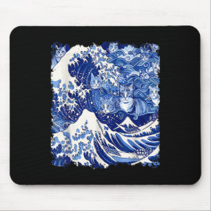 Cute Blue Cats Wave For Kamala Funny Blue Wave Of  Mouse Pad