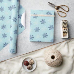 Cute Blue Christmas Festive  wrapping paper