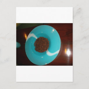 Cute Blue coffee beans closeup Postcard