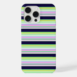 Cute blue colourful stripes iPhone 15 pro max case
