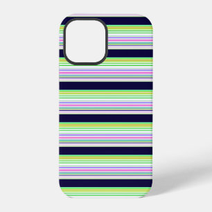 Cute blue colourful stripes iPhone 12 pro case