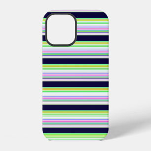 Cute blue colourful stripes iPhone 12 case