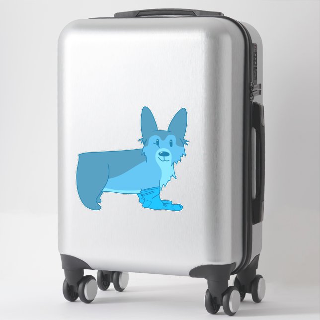 Cute Blue Corgi In Socks (Suitcase)