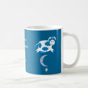 Cute Blue Cows Jumping Over The Moon Coffee Mug